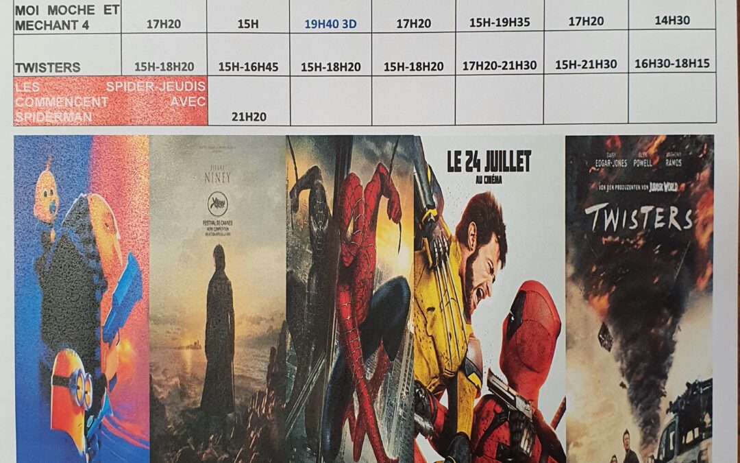 CINEMA L ALBA : PROGRAMME DU 24 AU 30 JUILLET  2024