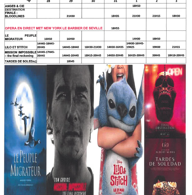 CINEMA L ALBA : PROGRAMME DU 28 MAI AU 3 JUIN  2025