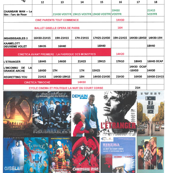 CINEMA L ALBA : PROGRAMME DU 12 AU 18 NOVEMBRE 2025