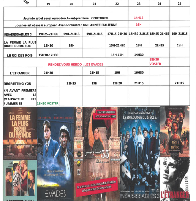 CINEMA L ALBA : PROGRAMME DU 19 AU 25 NOVEMBRE 2025