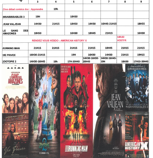 CINEMA L ALBA : PROGRAMME DU 3 AU 9 DECEMBRE 2025