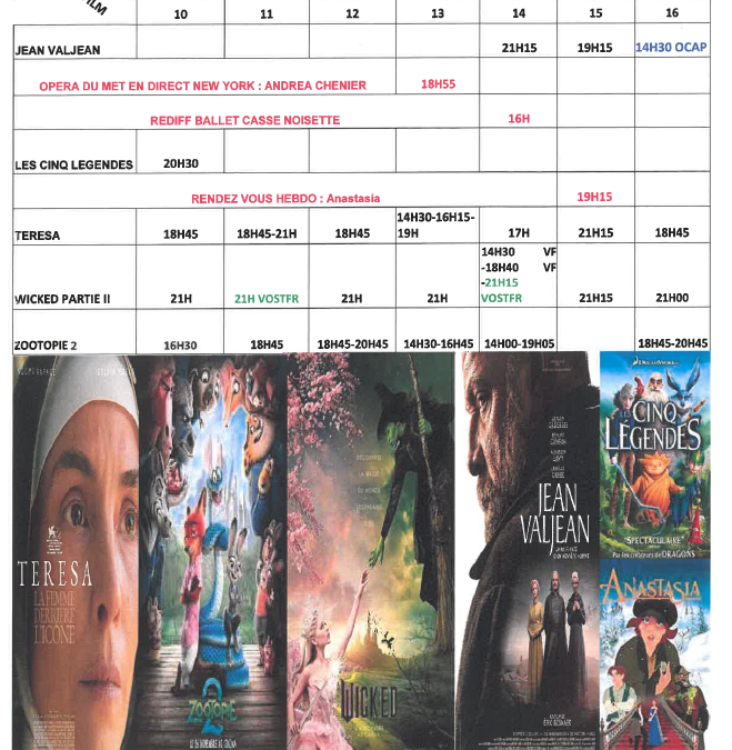 CINEMA L ALBA : PROGRAMME DU 10 au 16 DECEMBRE  2025