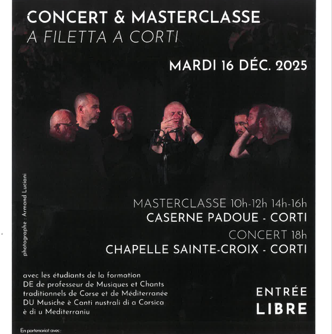 CONCERT & MASTERCLASSE A FILETTA A CORTI