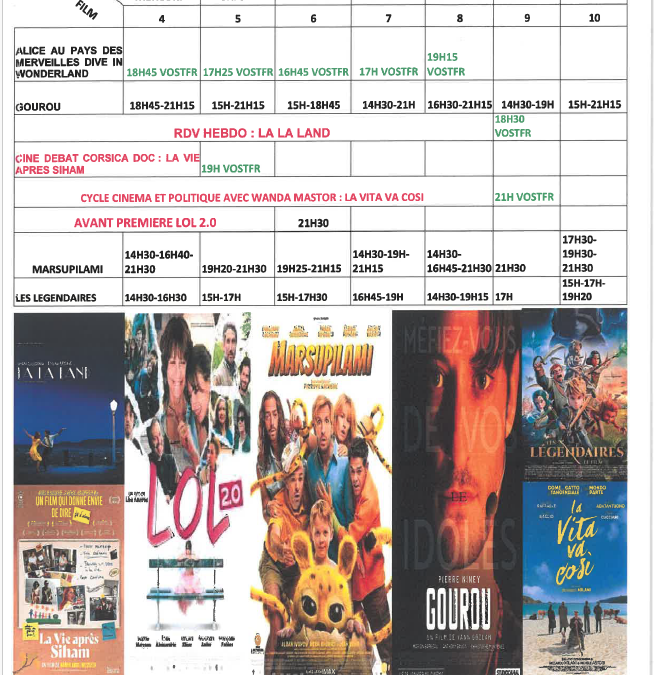 CINEMA L ALBA : PROGRAMME DU 4 AU 10 FEVRIER 2026