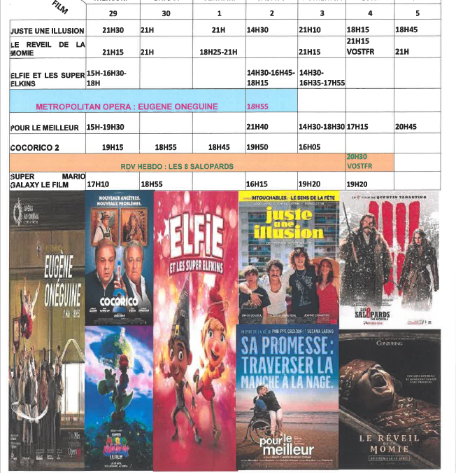 CINEMA L ALBA : PROGRAMME DU 29 AVRIL AU 5 MAI 2026