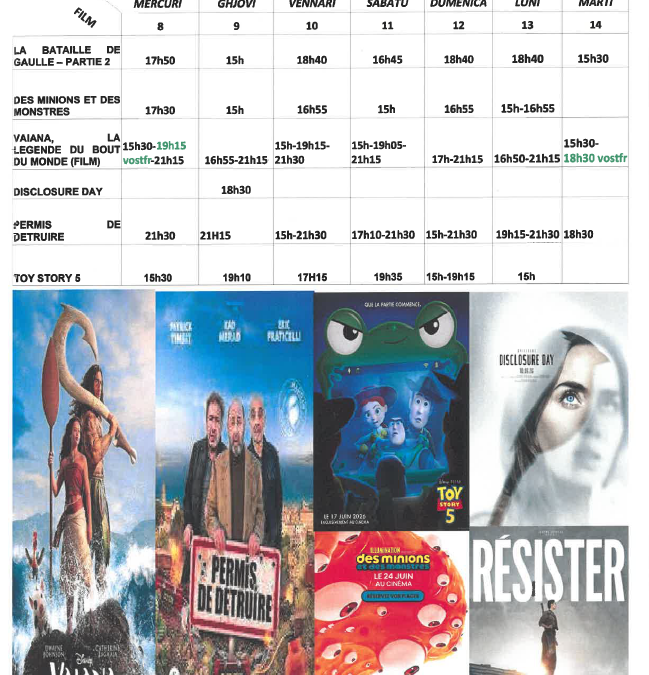 CINEMA L ALBA : PROGRAMME DU 8 AU JUILLET 2026