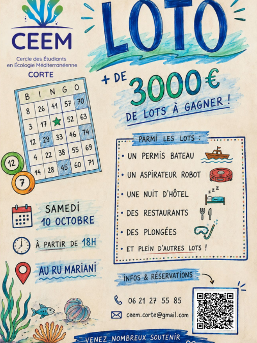 LOTO DU CERCLE DES ETUDIANTS EN ECOLOGIE MEDITERRANEE